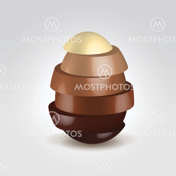 Different chocolate colors sliced egg