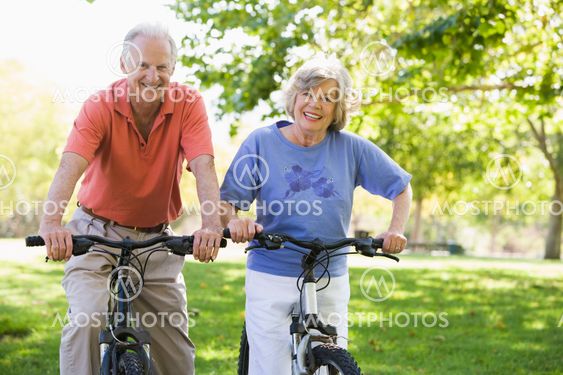 Senior couple on cycle ride
