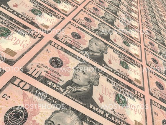 Ten dollars background.