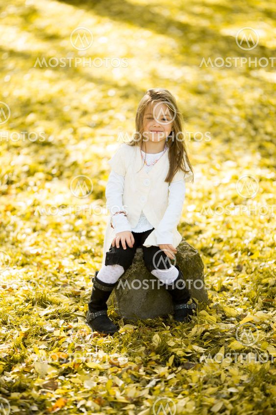 Little girl at the autumn park