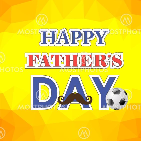 Happy Fathers Day Poster on Yellow Background