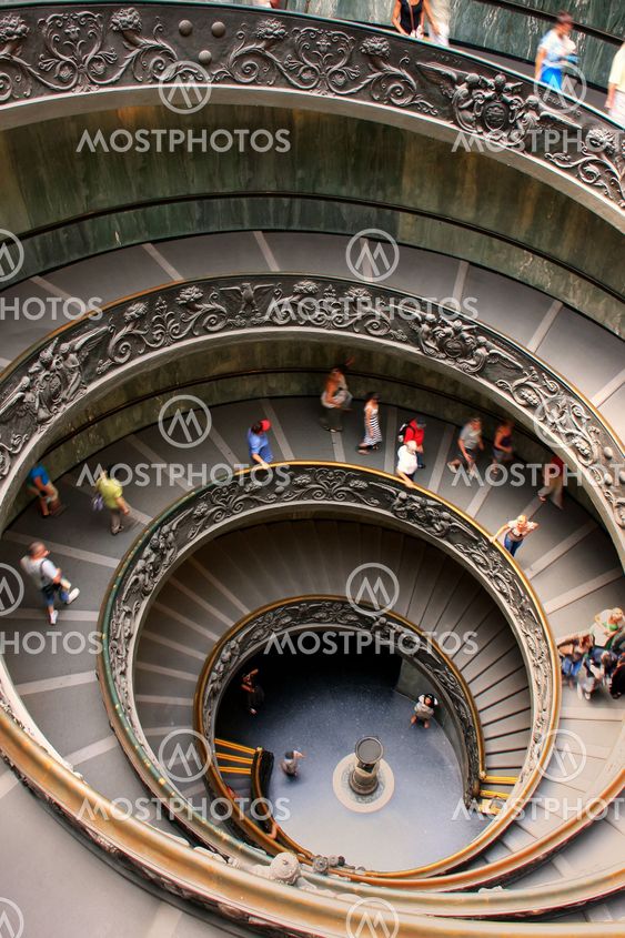 Spiral stairs in Vatican Museums, Rome, Italy