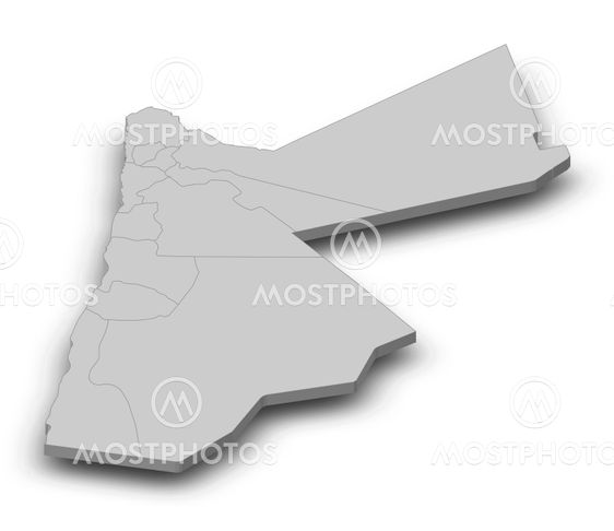 Map - Jordan - 3D-Illustration