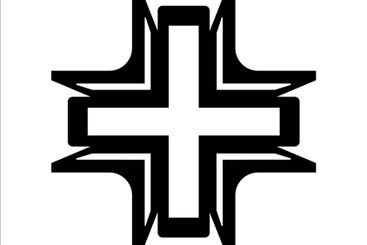 Black icon Christian cross. 