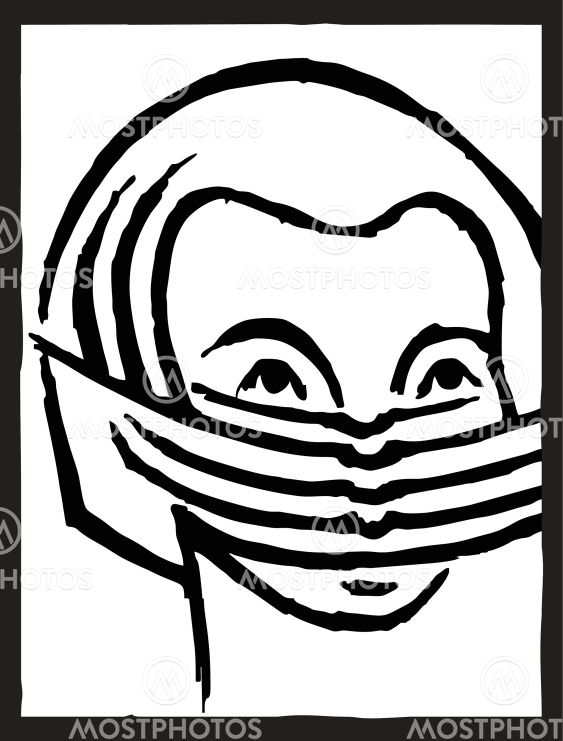 The girl in a face mask