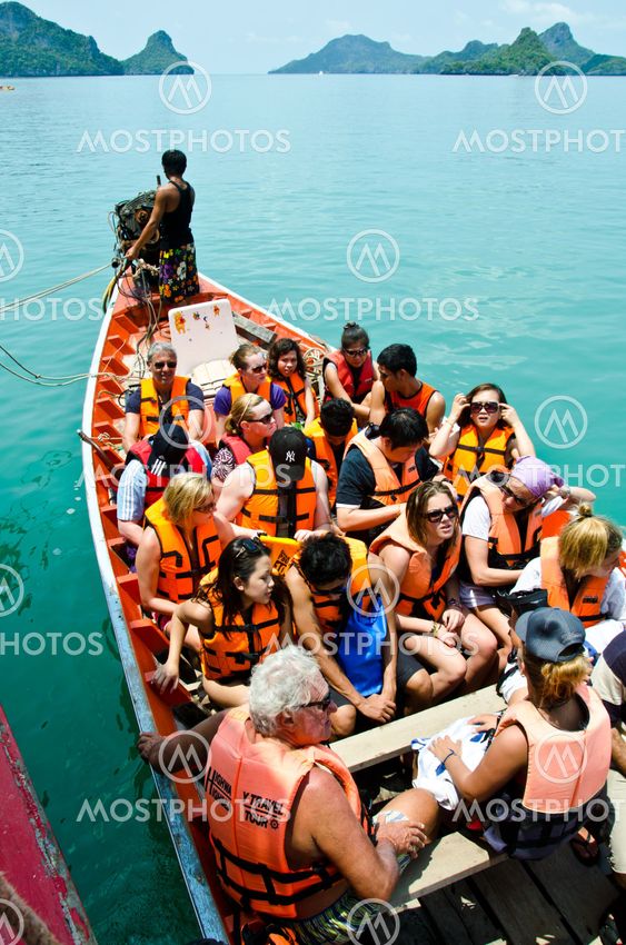 Traveler on the long-tailed boat