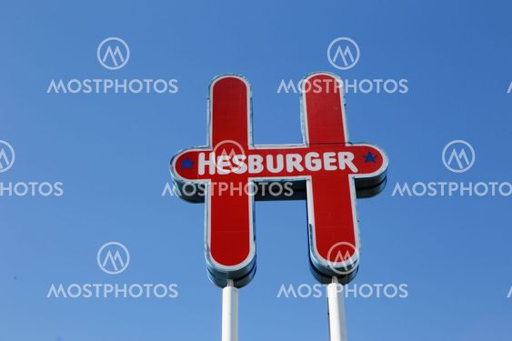 Hesburger hamburger restaurant sign