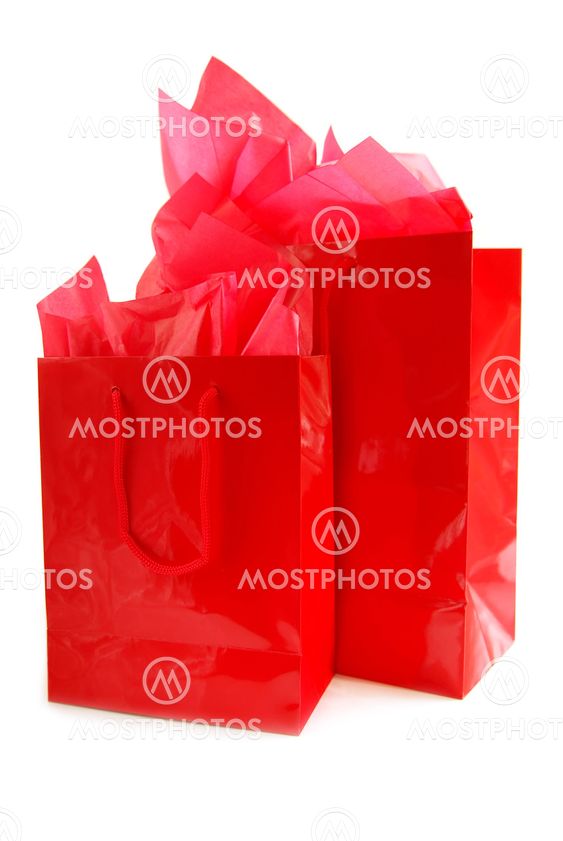 Red shopping bags
