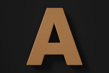 Perforated leather letter A
