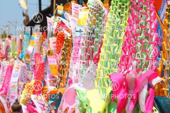 Color paper flag for Buddha worship
