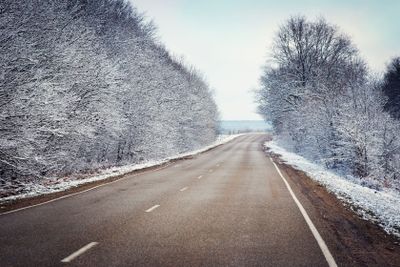 Snowy winter road
