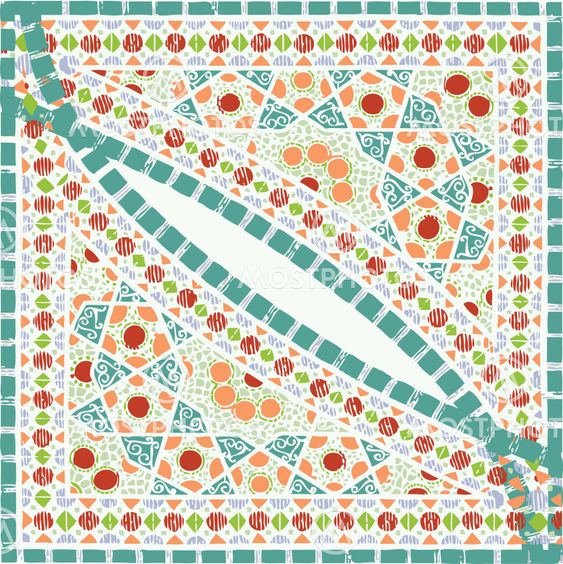 Geometric corner frame pattern ethnic tile colorful abstract background vector