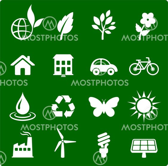 environment elements icon set