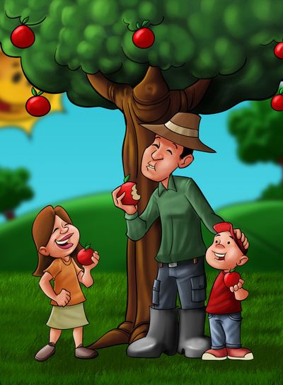 the family and the treee