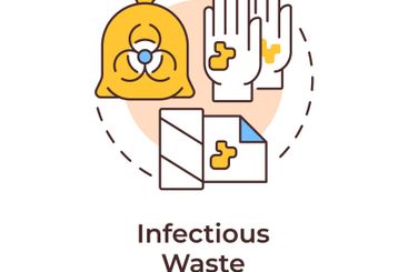 Infectious waste multi color concept icon