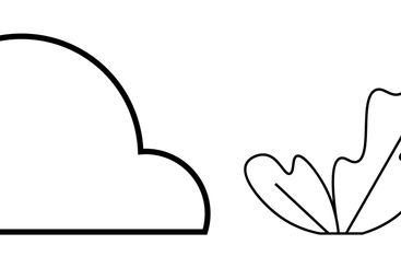 Minimalist Cloud and Feather Design with Clean Lines and...