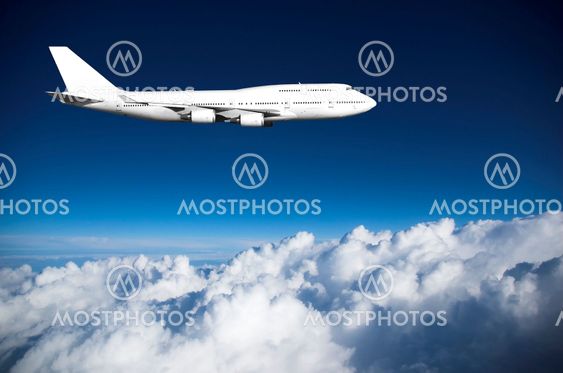 Jumbo jet above clouds