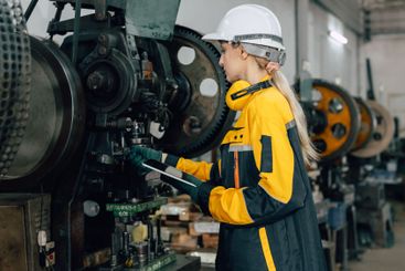 professional engineer caucasian women inspecting...