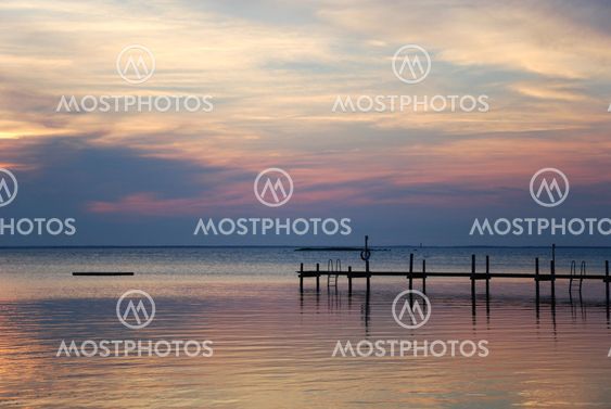 Coastal view at sunset