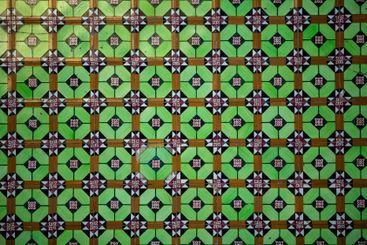Azulejo tiles on a traditional Portuguese home