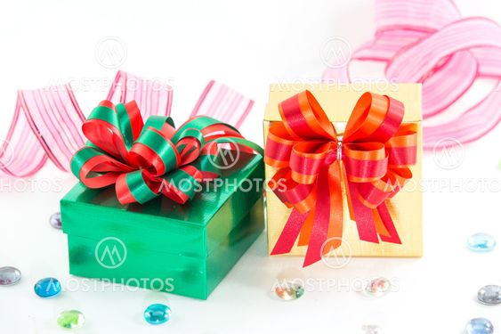 golden and green gift box
