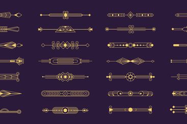 Art deco dividers. Elegant vintage decorative lines and...