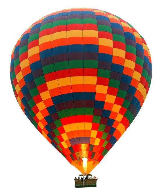 hot air balloon isolated on white