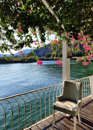 beautiful interior of a restaurant on the seashore