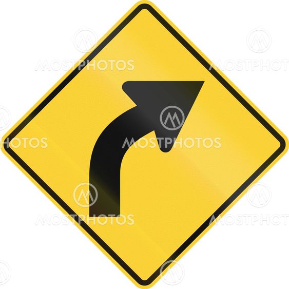 United States MUTCD road sign - Curve