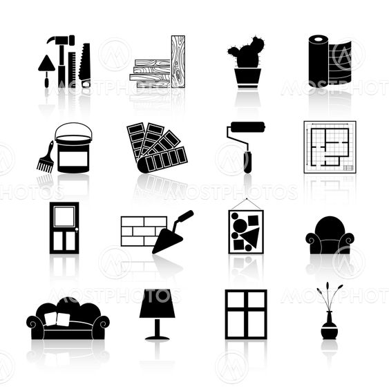 Interior Design Icons Black