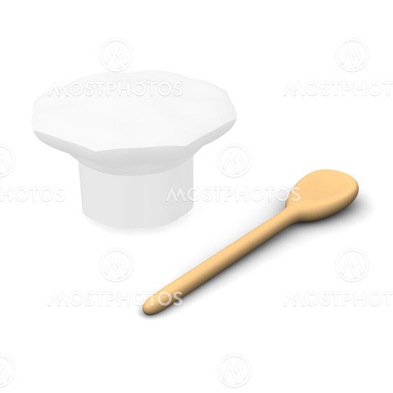 Cook cap and spoon