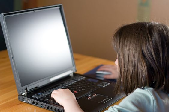 Kid using the Internet