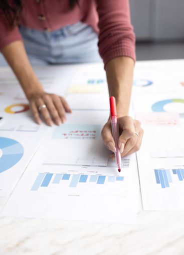 Female business project leader developing successful...