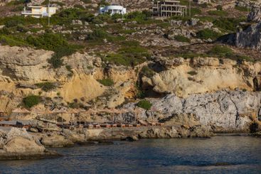Seaside landscape in the Kalithea area of ​​Rhodes Greece