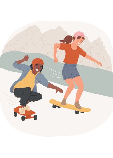 Extreme skateboarding isolated cartoon vector illustration.