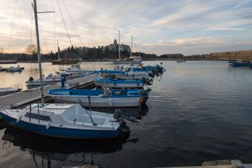 Sunset view of the port of Sozopol, Bulgaria