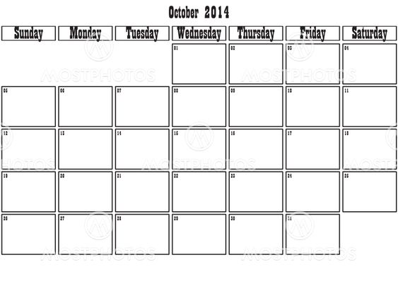 October 2014 planner big space