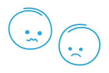 Hand drawn sad smiley faces in trendy blue Blue Monday...