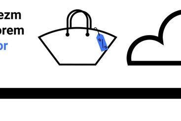 Cloud Storage Concept with Upload Arrow and Shopping Bag...