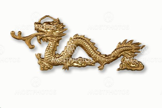 golden dragons in chinese style