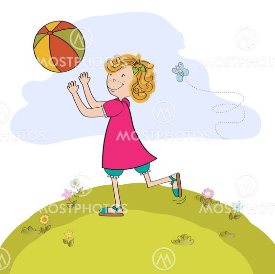Girl playing ball