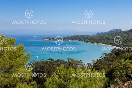 Porquerolles island bay in France
