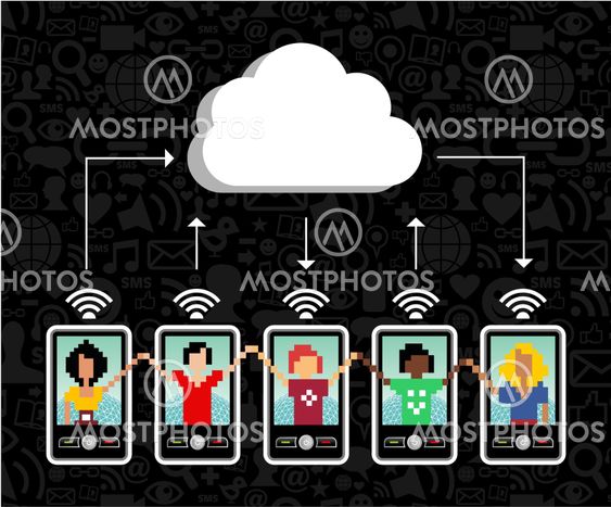 Cloud computing mobiltelefon bakgrund