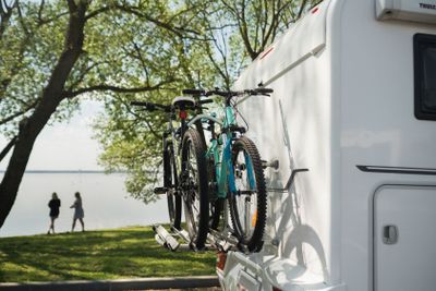 a vacation trip in a motorhome, a rest in a van