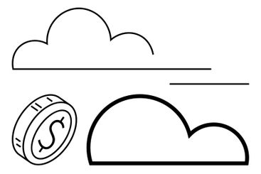 Minimalist Cloud Technology Concept with Coin...