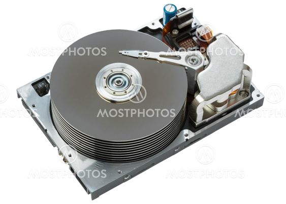 close up of hard disk