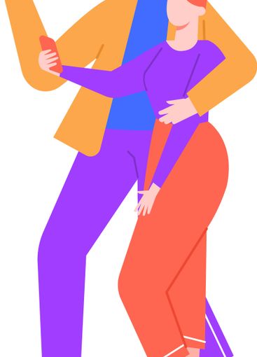 Young couple enjoying a moment together, taking a...