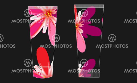 Tube with flowers. Vecor EPS 10