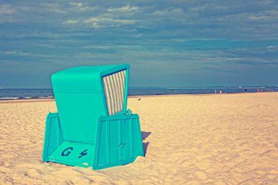Hooded beach chairs (strandkorb) at the Baltic seacoast