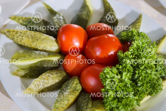 Cucumber and tomato